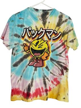 Pac-Man Tie Dye Cool Tee Tshirt Mens Unisex Size Medium Pac Man Retro Unique